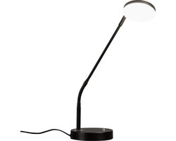 Fischer & Honsel Tafellamp Sorento - Moderne Bureaulamp - 48cm - LED 6,5W - Dimbaar - 3 lichtkleuren - Zwart
