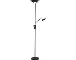 Fischer & Honsel Tallri - Vloerlamp/Staande lamp - 1x LED 35 W (incl.) - 1x LED 7,5 W (incl.) - Dimbaar - 2700K/3350K/4000K - Zwart