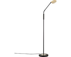 Fischer & Honsel - Vloerlamp Dent - 1x LED 7,5 W (incl.) - Zwart Zandgrond - Goud Accenten
