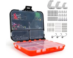 Fish-Xpro Haak & Lood set 201-Delig - Vishaken - Vislood -Wartels - Jighaken - Incl. Tacklebox -
