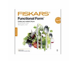 Fiskars Functional Form - Bestekset - 24-Delig - Mat Roestvrij Staal - Ergonomisch