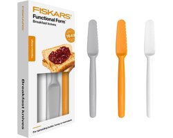 Fiskars Functional Form - Botermesje Set - 3-delig - Ergonomische Handgreep - Veilige Kunststof