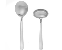 Fiskars RVS Opscheplepels - Soeplepel - Serveerbestek - Vaatwasserbestendig - 2-delig