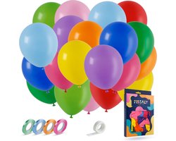 Fissaly 40 Stuks Gekleurde Latex Helium Ballonnen met Accessoires – Wit, Geel, Oranje, Rood, Roze, Paars, Blauw & Groen Decoratie