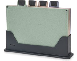 Fissman Luxe Index Snijplankenset - Met Houder - 4 Stuks - 30x22.5cm