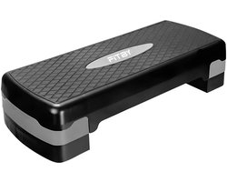 Fitby Aerobic Step - Stepper - Fitness Step - Stepbank - Verstelbaar - Zwart/Grijs