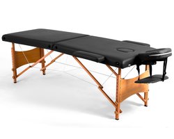 Fitby Massagetafel - Massagetafel Inklapbaar - Behandeltafel - Hoogte verstelbaar - 185x60cm- Zwart