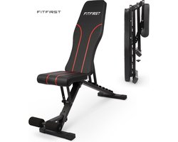 FitFirst® Fitnessbank - Tot wel 300KG - Verstelbaar en inklapbaar - Licht en robuust - Halterbank - Fitness Bank - Trainingsbank