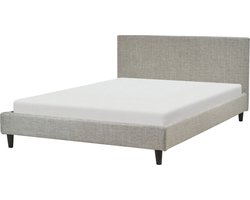 FITOU - Tweepersoonsbed - Lichtgrijs - 140 x 200 cm - Polyester