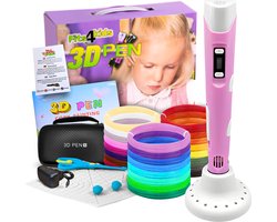 Fits4Kids® 3D Pen Starterspakket XXL - 140m Filament - Incl. E-Book - Opbergcase - Tekenmat - Tekenboek - Knutselen Meisjes & Jongens - Roze