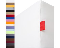 Fitted sheet White 1 piece, for mattresses with a size of 200x220 to 220x240 cm and a thickness of up to 35 cm, 95% cotton and 5% elastane, 230 g/m², Oeko-Tex certified, also suitable for waterbeds