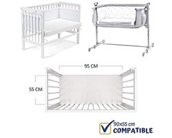 Fitted Sheets Set voor Co-Sleeper en Kinderbedden - 2 Stuks 90x55 cm | 100% Katoen
