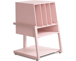 FITUEYES HiFi-meubel - 5 vakken - Opbergruimte voor 120 lp's - Voor platenspeler en stereo-installatie - roze