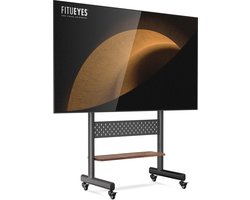 FITUEYES Tv-standaard, oprolbaar, televisiestandaard met wieltjes, tv-trolley, in hoogte verstelbaar, voor 40-85 inch televisie max. 60 kg, VESA, 600 x 400 mm