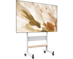 FITUEYES Tv-standaard, oprolbaar, televisiestandaard met wieltjes, tv-trolley, in hoogte verstelbaar, voor 40-85 inch televisie max. 60 kg, VESA, 600 x 400 mm