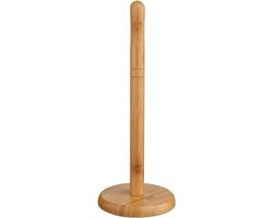 Five keukenrolhouder - 1x - naturel - 12,5 x 32 cm - bamboe hout - Keukenpapier houder - Keukenrol houder