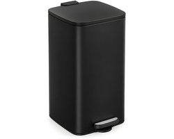 Five Stars® Prullenbak 60 Liter - Pedaalemmer 60L - Vuilnisbak - Afvalbak - RVS - Soft Close Deksel - Zwart