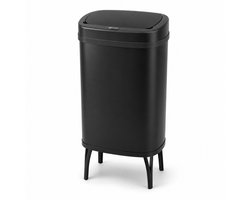 Five Stars® Sensor Prullenbak Op Pootjes - 60 Liter - RVS Afvalbak - Soft Close Deksel - Vuilnisbak - Zwart