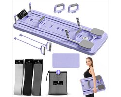 Fivora® Pilates board - Pilates set - Pilates reformer - Push up bord - Fitness elastiek - Weerstandsbanden - Resistance band - Sport elastiek banden - Telefoonhouder - Opvouwbare pilates set - Kniekussen - Kniemat - Buikspiertrainers
