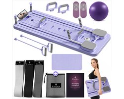 Fivora® Pilates board - Pilates set - Push up bord - Pilates reformer - Pilates sokken - Pilates bal - 30 Dagen Afvalchallenge E-book - Sport elastiek banden - Telefoonhouder - Opvouwbare pilates set - Kniekussen - Kniemat - Buikspiertrainers