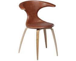 Flair Dan-Form eetkamerstoel echt leer bruin.