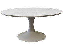 Flair dining tuintafel rond 158 cm latte keramiek