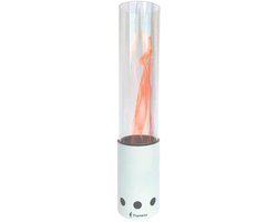 Flamesa® Pyra Witte Pellet Vuurkorf – Tafelmodel – Compacte Terrashaard voor Buiten