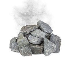 Flameup Duitse Diabaas Saunastenen, 20 kg, 50 - 80 mm, Voorgewassen Saunastenen voor Saunakachels, Met de hand geselecteerd, Milieuvriendelijke Sauna-accessoires voor alle soorten sauna's