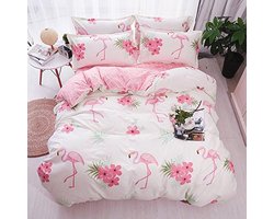 Flamingo Dekbedovertrek Set - 4 Delig Bedlinnen voor Eenpersoons, Tweepersoons en Kingsize Bed