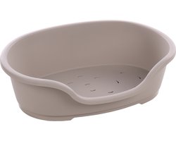 Flamingo Mand Tuck Ovaal Grijs – Maat M – 70×47×22 cm – Comfortabele en Duurzame Kunststof Hondenmand voor Kleine tot Middelgrote Honden