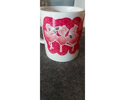 Flamingo mok, Bedrukte mok, Bedrukte mok met naam, Koffie beker, Zomer mok, Mok met naam, Flamingo beker, Gesublimeerde mok