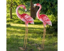 Flamingo Tuin Decoraties - Metalen Tuinbeelden en Sculpturen voor Gazon en Vijver