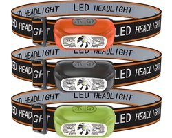 Flamora LED Hoofdlamp Oplaadbaar - 500 Lumen Lichtgewicht Lamp met Bewegingsdetectie - Ideaal voor Kamperen, Wandelen & Avondsporten - 3 Standen, 30° Verstelbaar, USB Oplaadbaar - Zwart