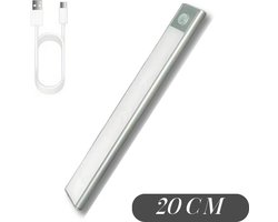 Flamora Smart Nachtlamp met Bewegingssensor - Inclusief Oplaadkabel - Motion Lamp - Multifunctioneel | Kastverlichting | Bed Lamp | Trapverlichting | Keukenverlichting - LED Wandlamp Binnen - Koud Wit - Eenvoudige Montage Magnetisch - 20 cm