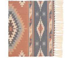 Flanacom Boho Rug Washable Living Room Decoration Hallway Geometric Pattern Blue or Colourful Taupe 60 x 90 cm (Colourful Taupe)