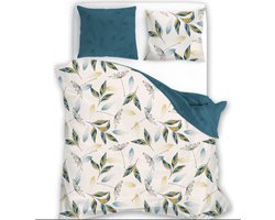 Flanel Blad dekbedovertrek eenpersoons 140x200 Katoen Grote kussensloop 70x90