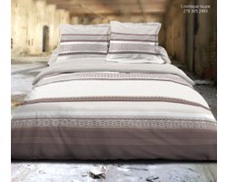 Flanel dekbedovertrek 200 x 200 cm Tweepersoons Rio Taupe