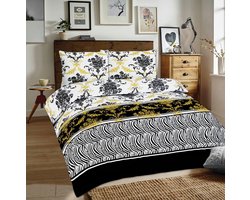 Flanel Dekbedovertrek 220x200cm - Bloemen & Zebraprint