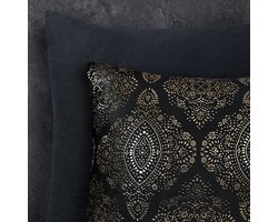 Flanel Dekbedovertrek Zwart/Goud 240 x 200/220