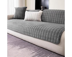 Flanellen bankhoes voor hoekbank - grijs - 70 x 120 cm