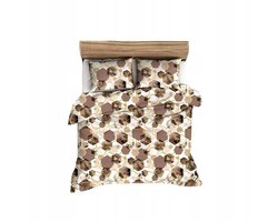 Flanellen Dekbedovertrek 140x200cm Bruin Wit Geometrisch Katoen