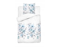 Flanellen dekbedovertrek 140x200cm met kussensloop 70x80cm - Bloemen