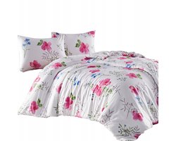 Flanellen dekbedovertrek 220x200 cm met bloemenprint