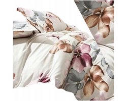 Flanellen dekbedovertrek 220x200cm met kussenslopen 70x80cm, zacht, bloemen