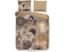 Flanellen Dekbedovertrek - 240x220cm - Tweepersoons - Lits Jumeaux - Inclusief Kussenslopen - 100% Flanel Katoen - Taupe