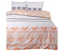 Flanellen Dekbedovertrek Set 140x200cm - Zacht & Warm - Oranje