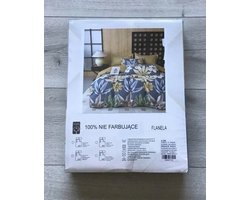 Flanellen Dekbedovertrek Set 160x200 met Bladeren & Hoeslakens