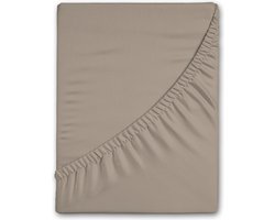 Flanellen Hoeslaken 180x220 cm - Zandkleur - 2 Persoons - Zacht en Warm - 100% Katoen