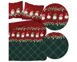 Flanellen Kerst Dekbedovertrek 220x200cm - Warm & Zacht met Kerstprint