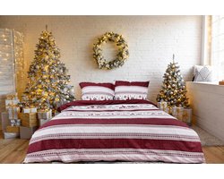 Flanellen Kerst Dekbedovertrek 220x200cm - Zacht & Warm